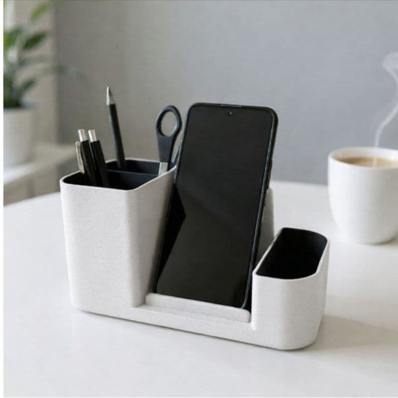 Porta Canetas Multifuncional com Suporte para Celular - Organizador de Mesa
