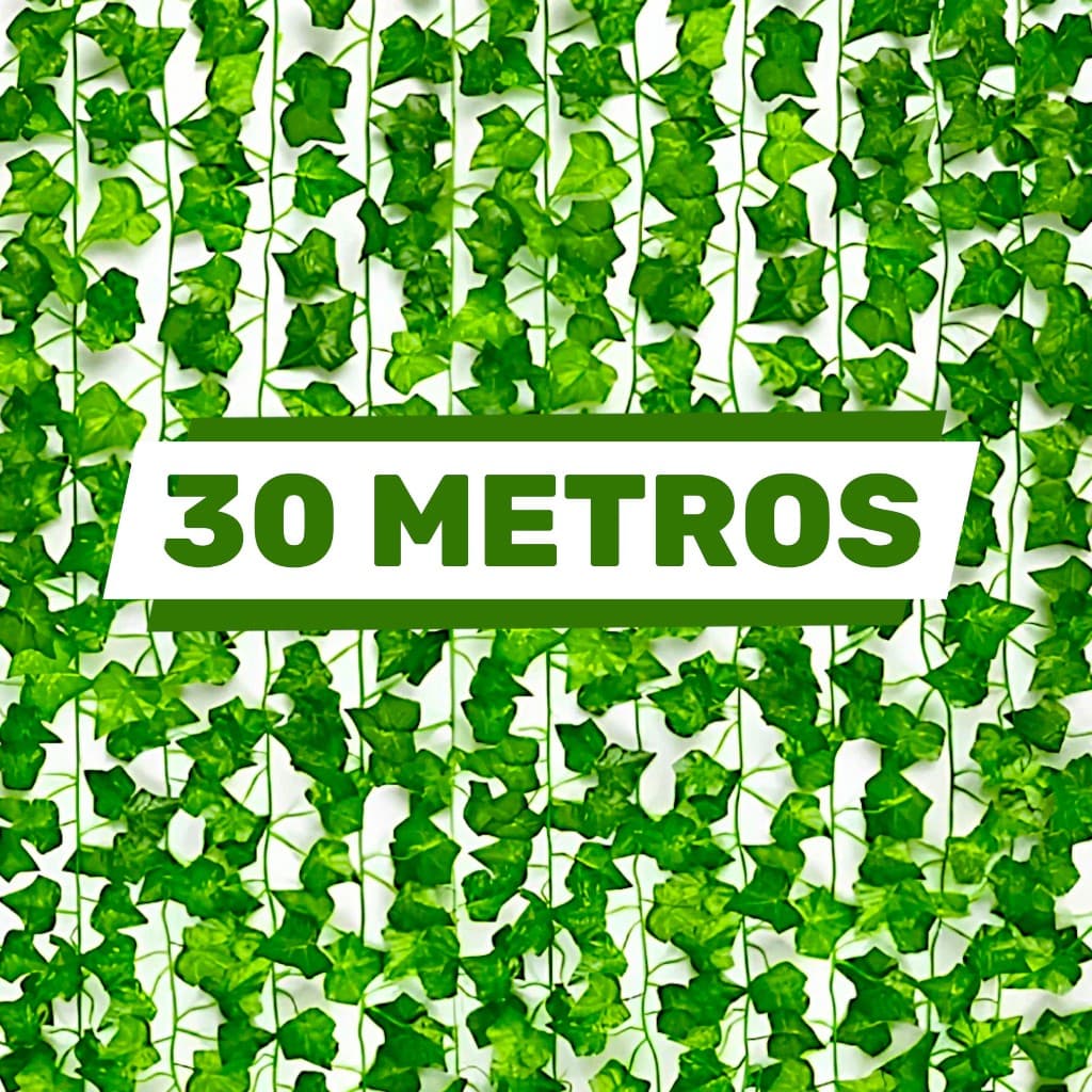 30 METROS Trepadeira Artificial Hera Verde 12m Folhagem Pendente Realista para Decoração