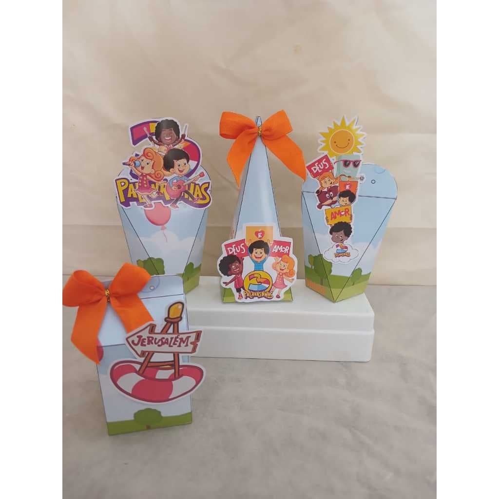 Kit Festa PEGUE E MONTE TRÊS PALAVRINHAS| Caixinhas Personalizadas | Lembrancinha Infantil