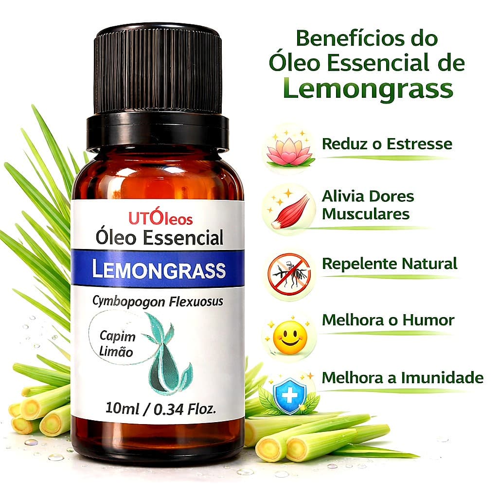 Lemongrass Capim Limão Óleo Essencial 100% Puro