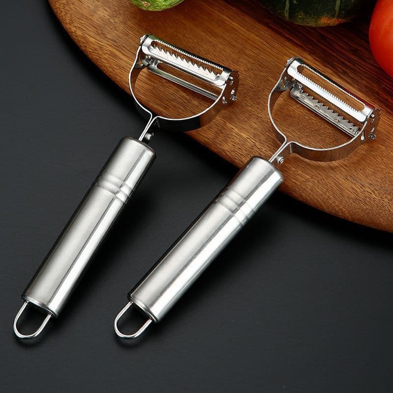Promoção: Descascador INOX 2 em 1 com Dupla Lâmina Móvel para Legumes e Frutas