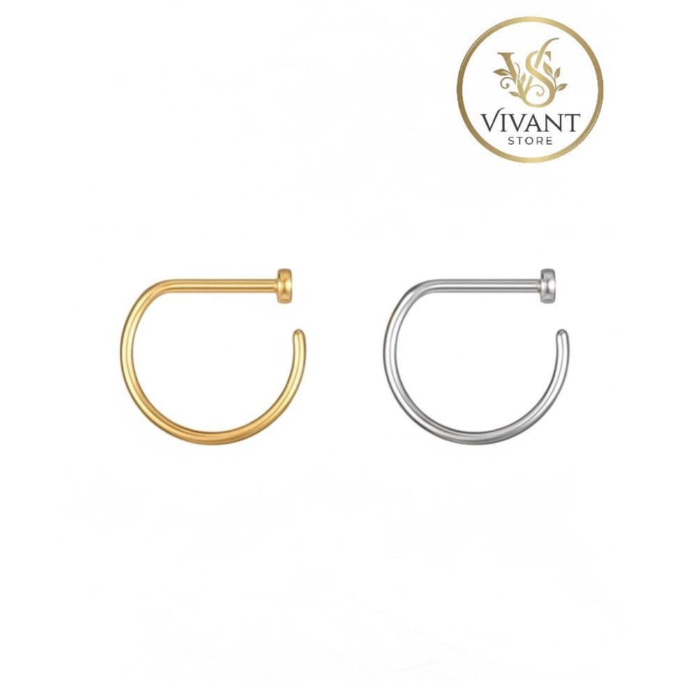 Piercing Argola D-Ring Titânio Hipoalergênico | Piercing Nariz,Nostril e Septril, Rook e Conch | Joia Corporal