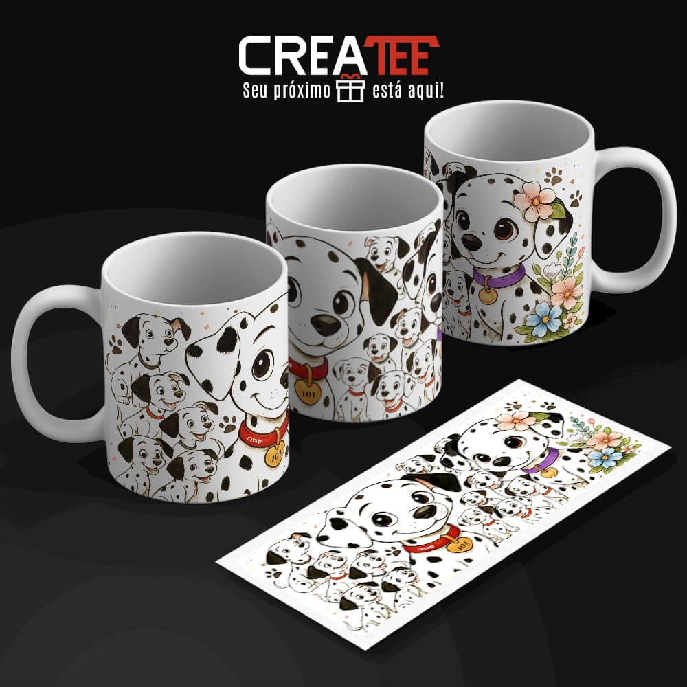 Caneca - Dálmatas - Cachorro - Desenho