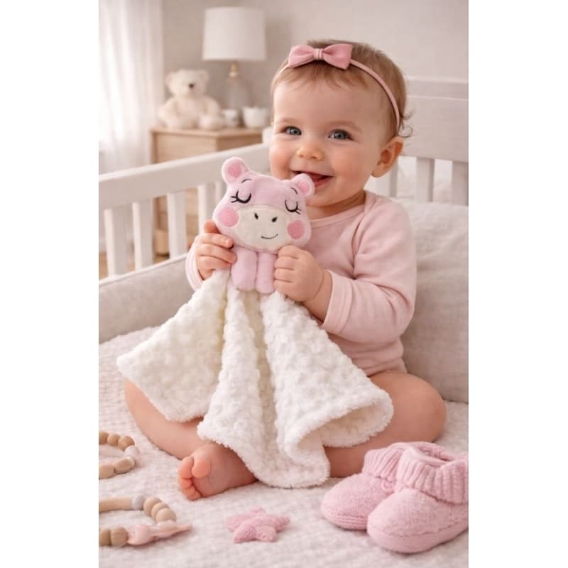 Naninha bebê Hipopótamo Luxo Premium /Opção para Menino e Menina Maternidade/Chá de Bebê