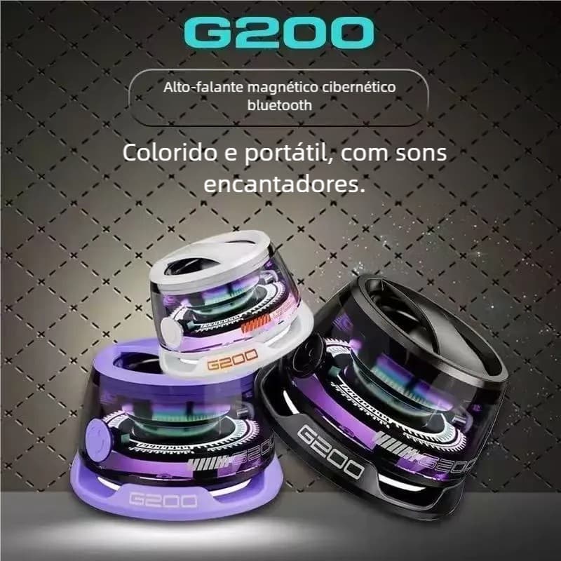 Mini Speaker Bluetooth LED RGB - Caixa de Som Magnética Portátil à Prova d'Água Atmosfera Colorida