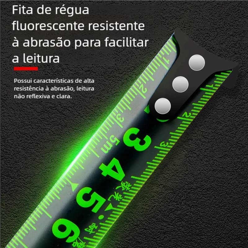 Trena 7.5M Profissional Fita Fluorescente Com Trava - 1 ou 2 Peças Para Trabalho