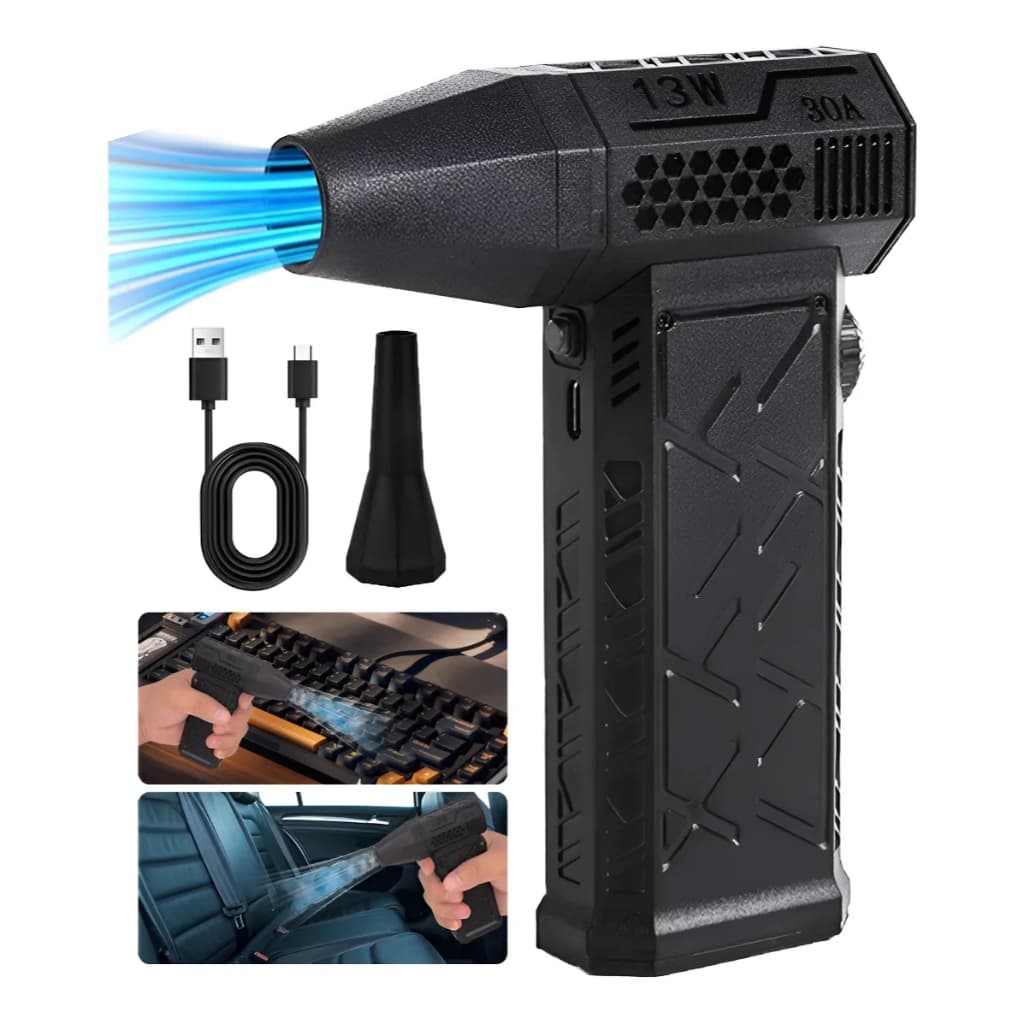 Mini Soprador Ventilador De Ar Turbo Jet Fan 130000 Rpm 200w Preto