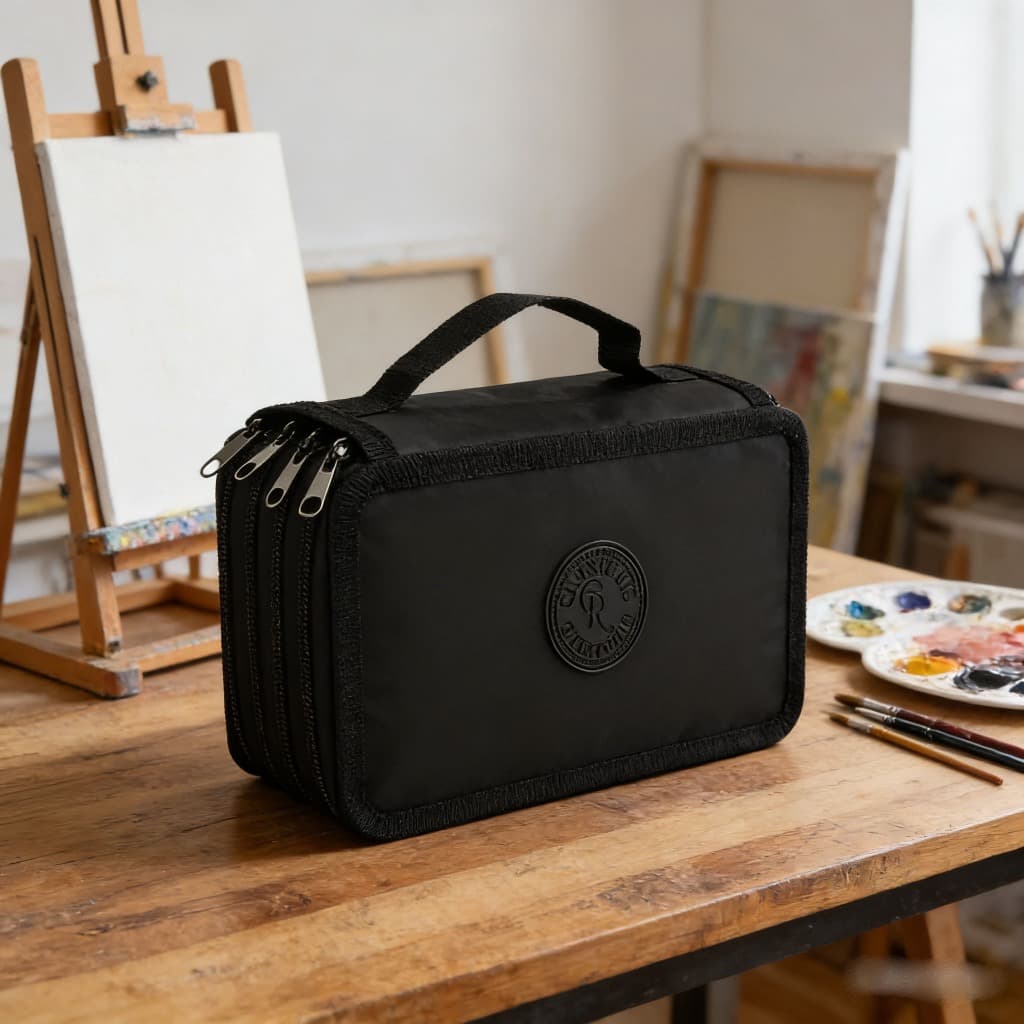 Estojo Box Quatro Camadas Com Para Lápis Canetas e Material Escolar