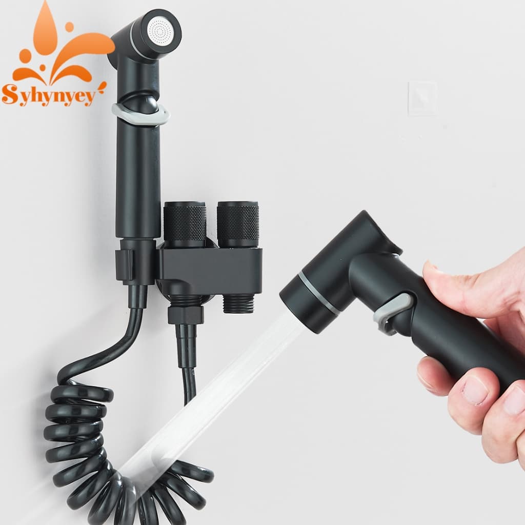 KIT Banheiro Ducha Higiênica Duas Saídas De 1/2 Mm Com Registro Conjunto De Pulverizador