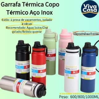 Garrafa Térmica 1000ml Garrafa Espacial Quente & Frio Com Isolamento De Inox Grande Capacidade