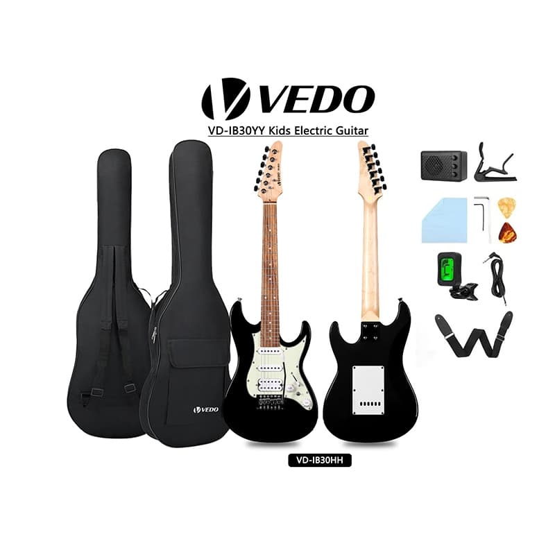 Conjunto de guitarra elétrica infantil para iniciantes de 30 polegadas, estilo ST, adequado para meninos e meninas, com