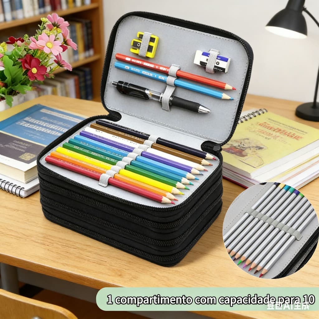 Estojo Escolar/Estojo Box/Estojo De Lápis De Quatro Camadas Com 72 Furos De Cor/Material Escolar Feminino/Masculino