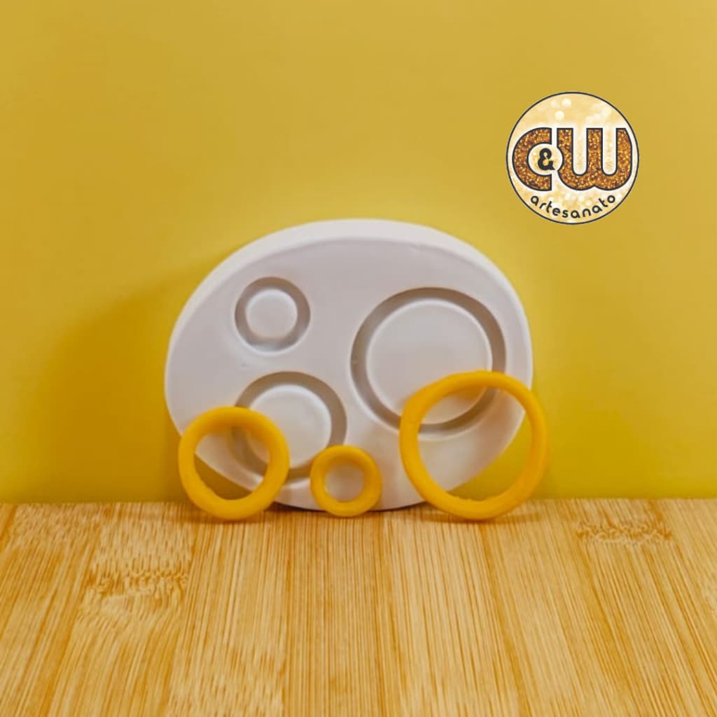 Molde de Silicone Anéis do Sônic com 3 Confeitaria e Artesanato