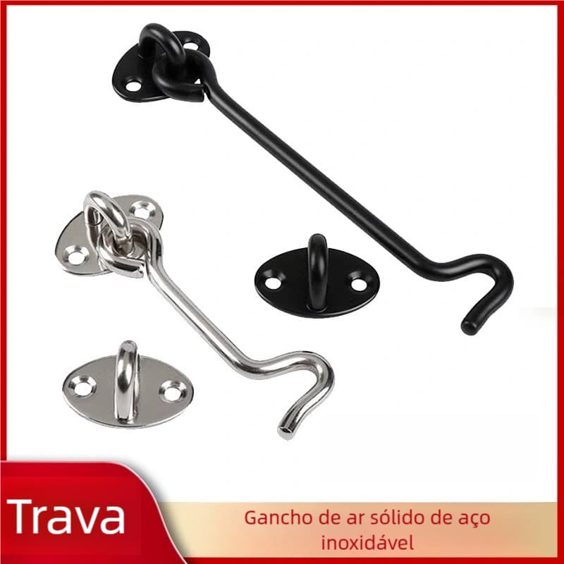 Fecho Aldrava de Aço Inox 195mm - Trava para Porta e Janela, 1-4 Unidades