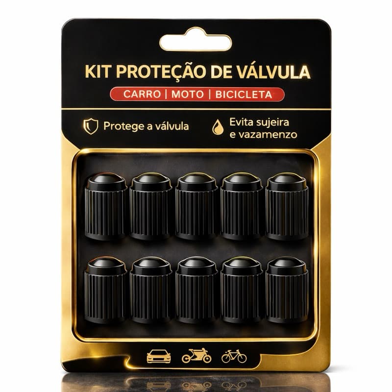 Tampinha de Pneu Universal Premium – Protege a Válvula e Evita Vazamento de Ar