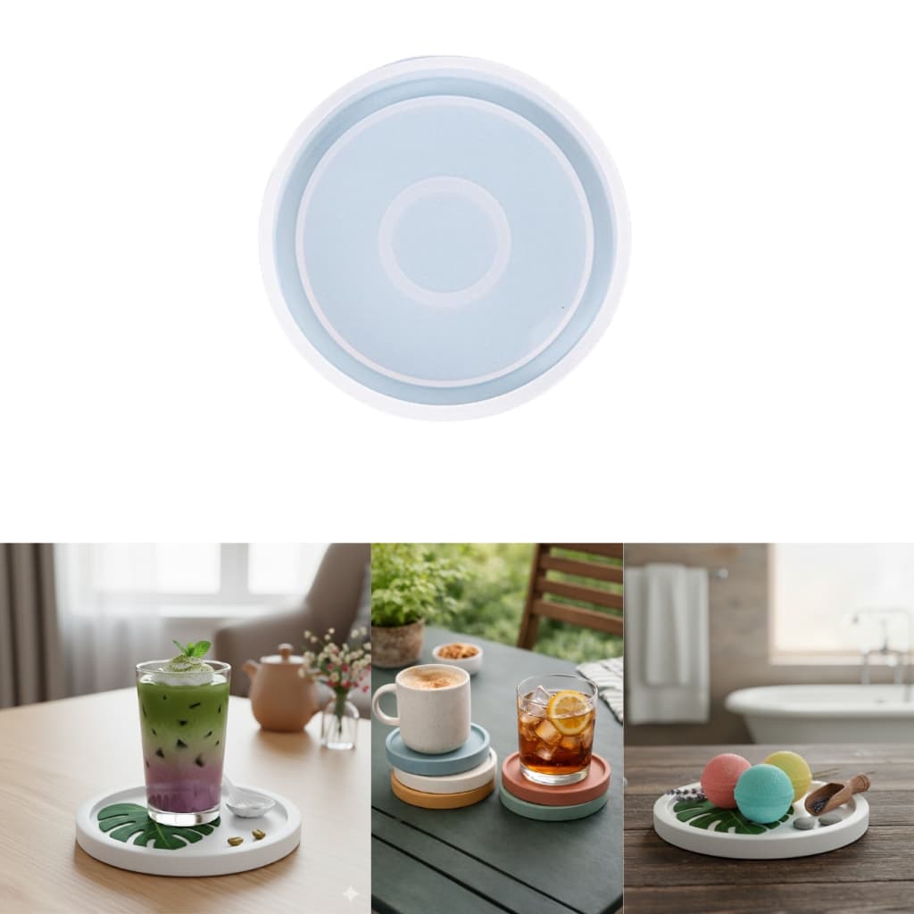 Forma Silicone Circular Pequena 8cm para Base Decorativa Artesanal