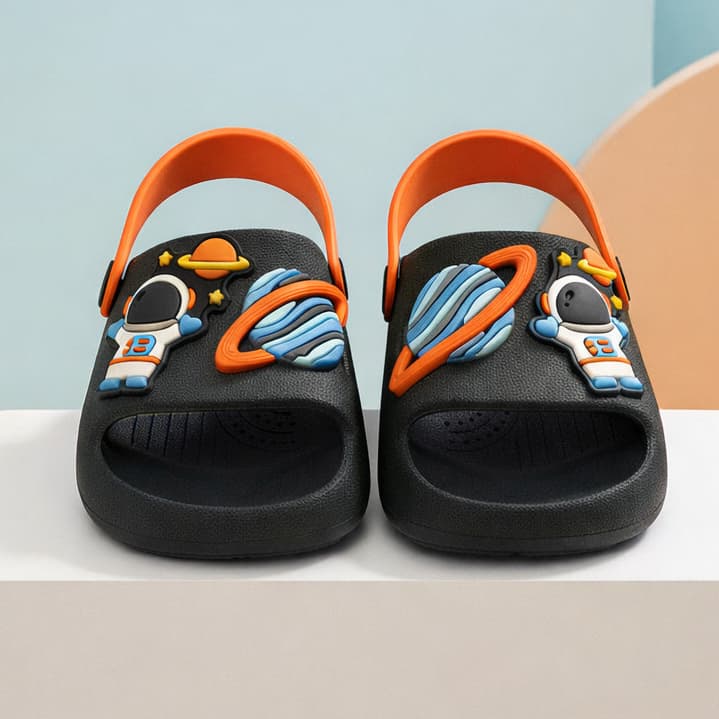 Chinelo Infantil Nuvem Slide Menino Céu Astronautas Planeta Foguete Masculino Macios Confortável Leves