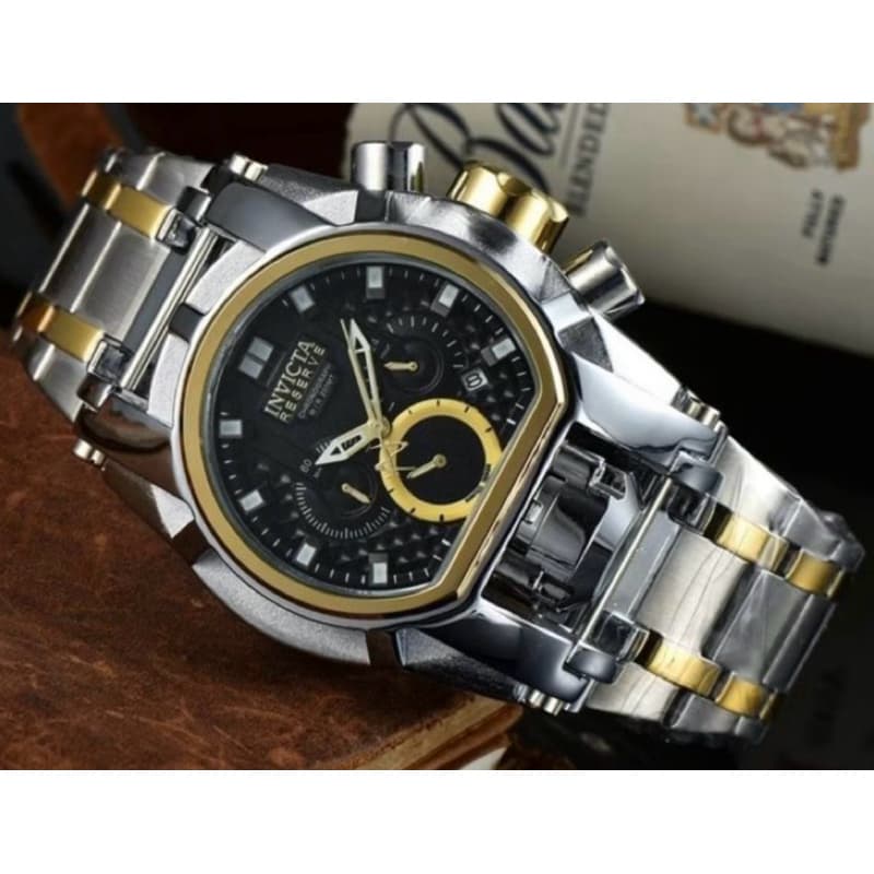 Relógio masculino invicta prata Zeus magno misto os top de aço inoxidável