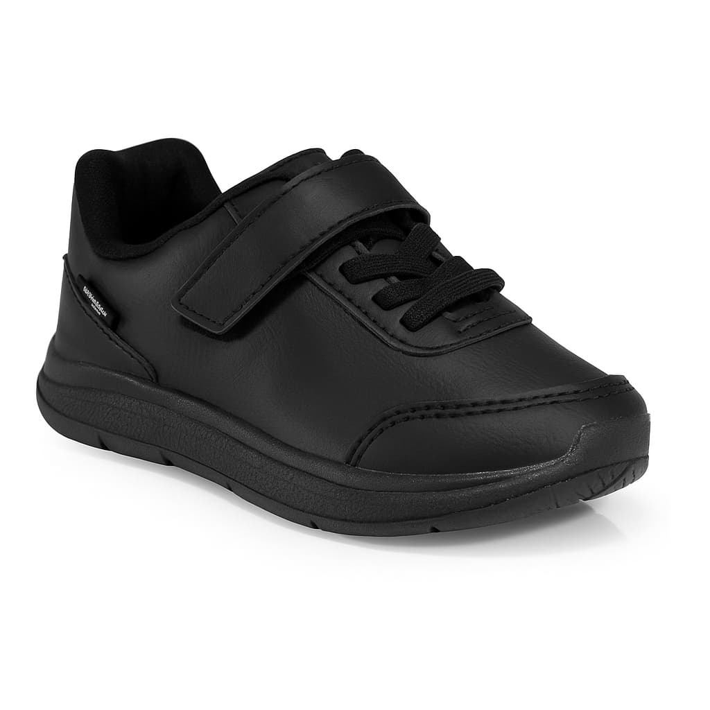 Tênis Escolar Infantil Preto Masculino Feminino Casual Calce Fácil Confortável Leve Macio
