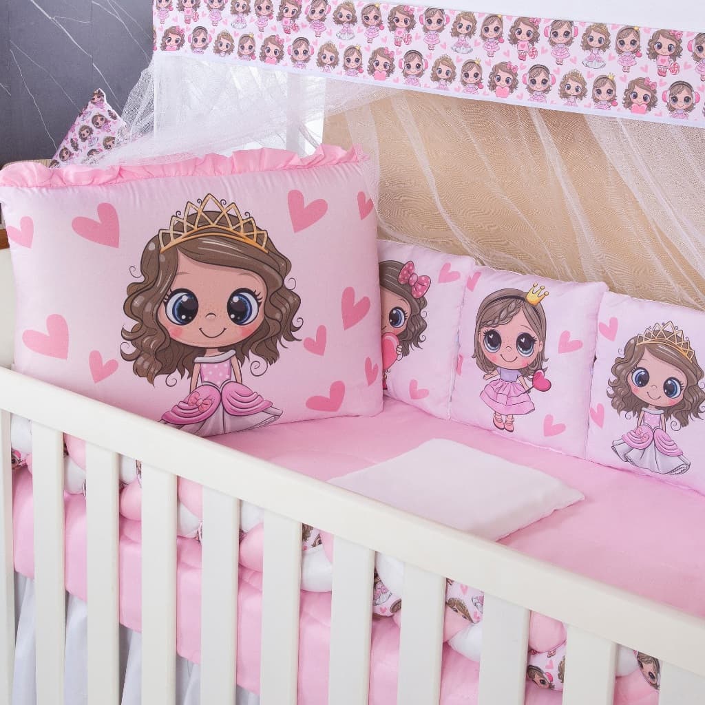 Enxoval de Berço Americano 13 peças Bebe Menina