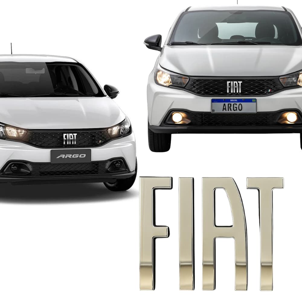 Emblema Dianteiro Grade Letreiro Cromado Fiat Argo Original 2021 2022 2023 2024 2025