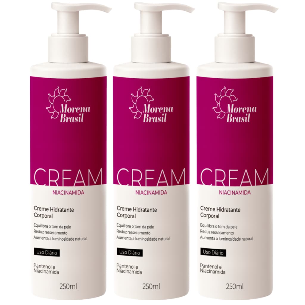 Kit Morena Brasil Loção Hidratante Corporal Niacinamida - Reduz Ressecamento & Ilumina a Pele