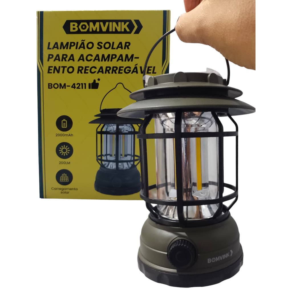 LAMPIÃO SOLAR PARA ACAMPAMENTO LAMPADA SOLAR LAMPIÃO RECARREGAVEL