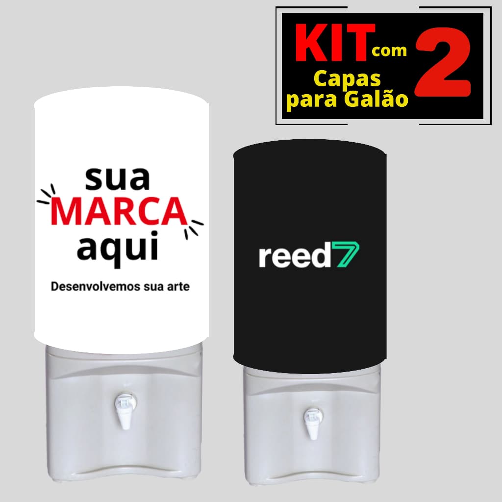 Kit 2 Capas para Galão de Água 20L Personalizada com sua Logo ou Estampa Envie sua Arte