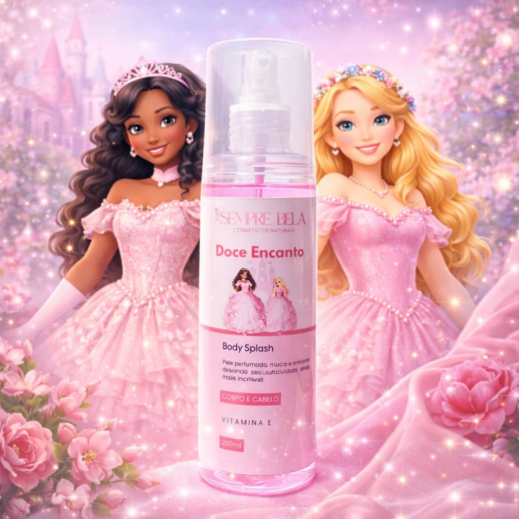 Body Splash Doce Encanto 250ml | Linha Infantil para meninas | Natural |Vegano| HIPOALERGÊNICO