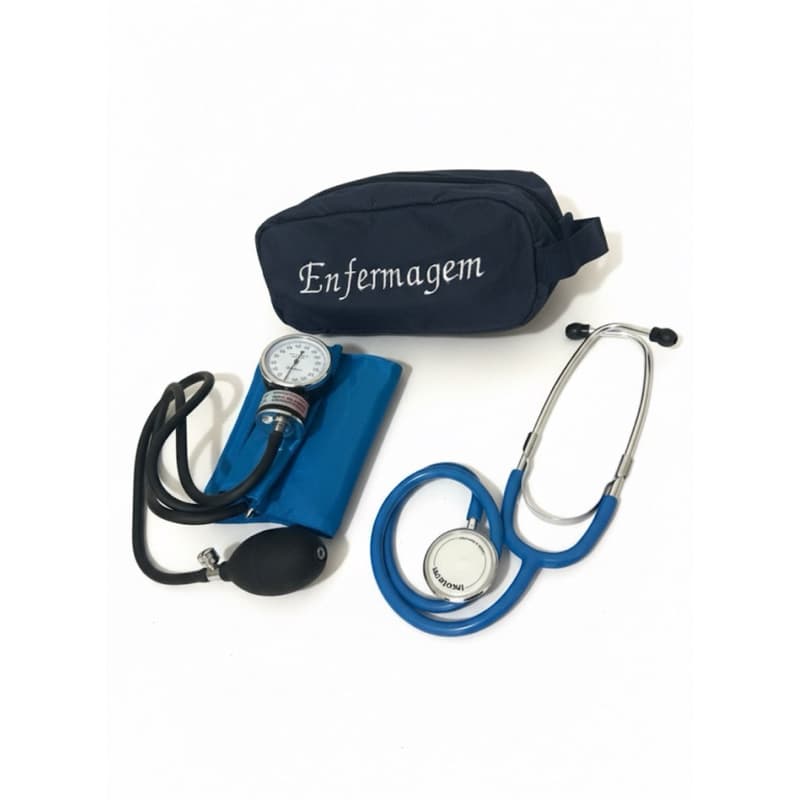 Conjunto de Aparelho de Pressão e Estestocópio EC100 Azul BeBe Incoterm Mostruário