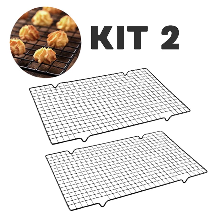 Kit 2 Grades para Resfriar Alimentos Bolos e Biscoitos Antiaderente Clink