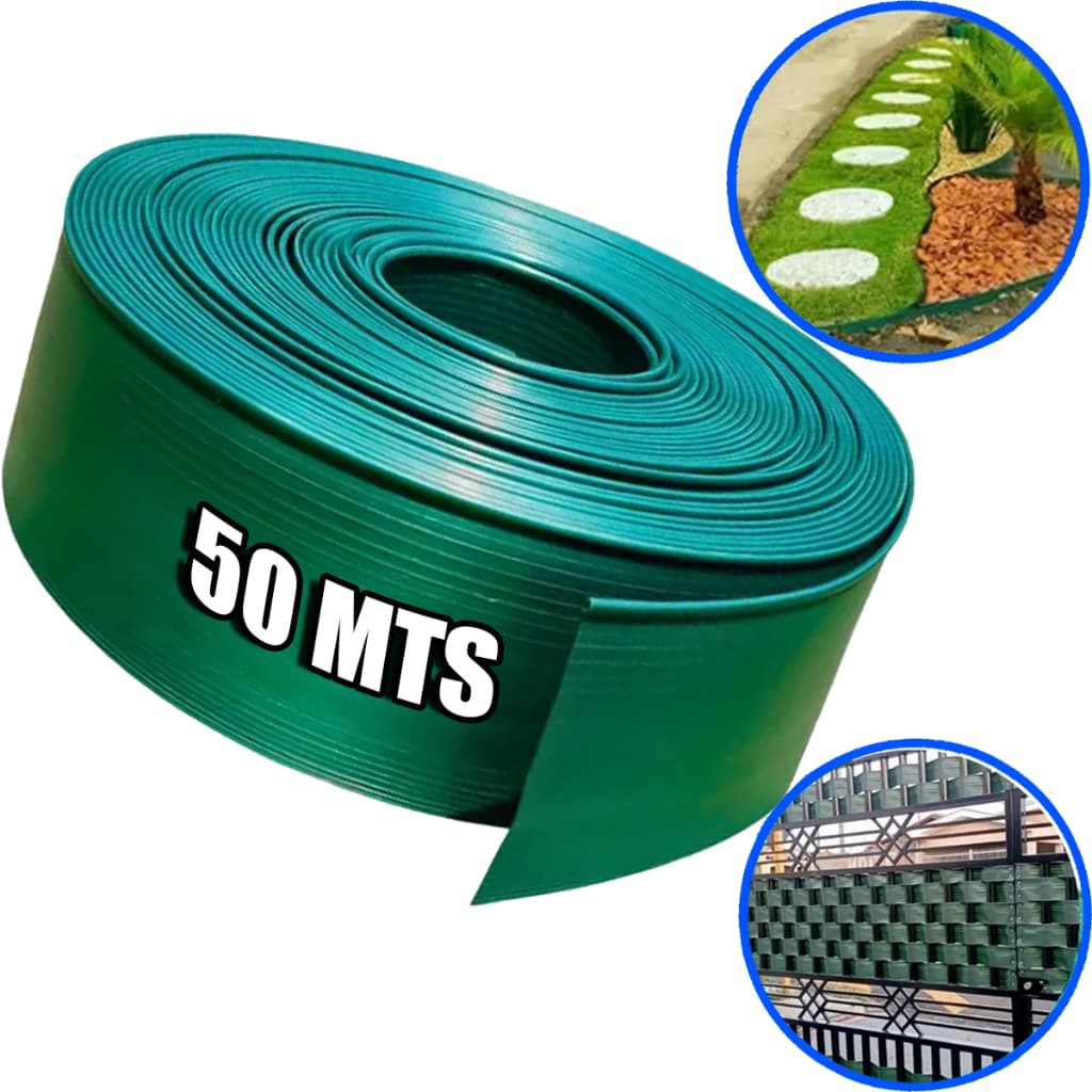 Limitador De Grama 50 Mts Separador Com Borda Divisor Verde
