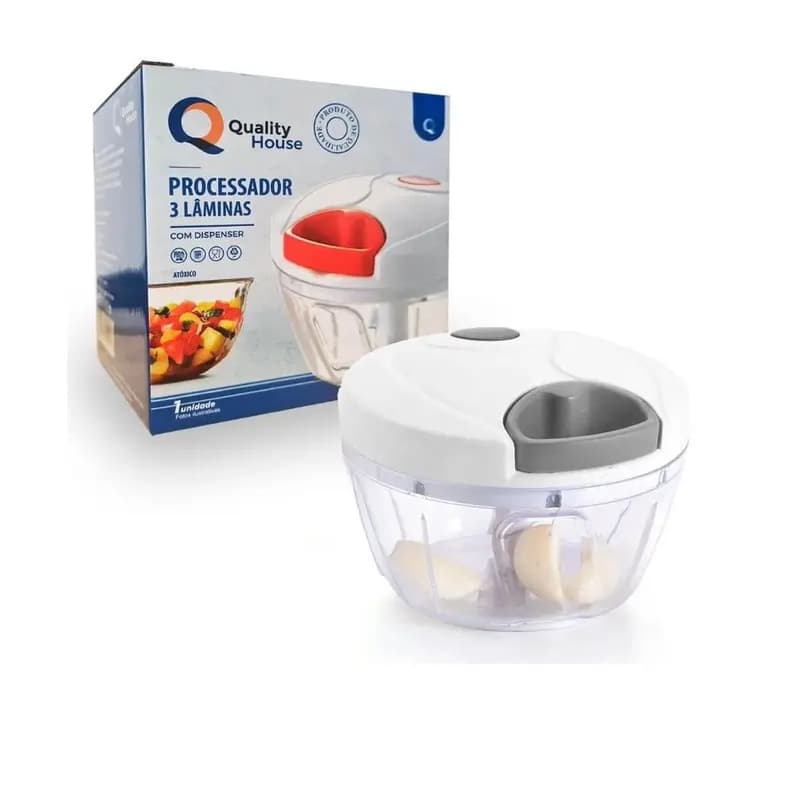 Processador de Alimentos Manual Multiuso 500ml - Prático, Versátil e Compacto