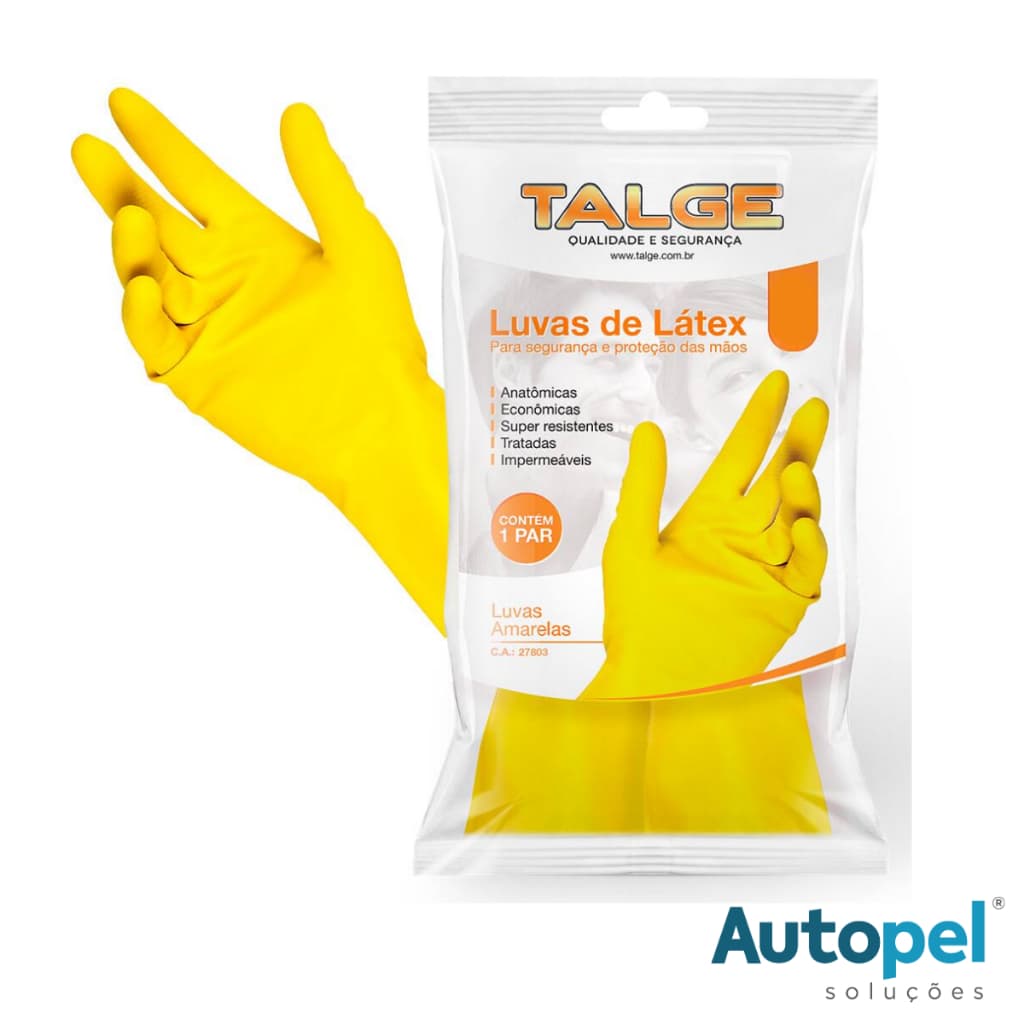 Par De Luva De Latex Impermeável Tamanho P Talge Para Limpeza Trabalho