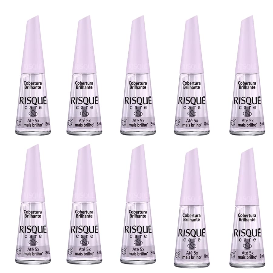 KIT 10 Cobertura Brilhante Risqué Technology Acabamento Profissional Promoção