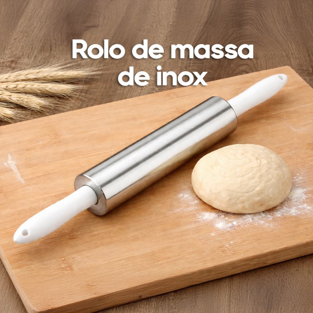 Rolo De Massa Aço Inox Pizza Pão Macarrão Profissional