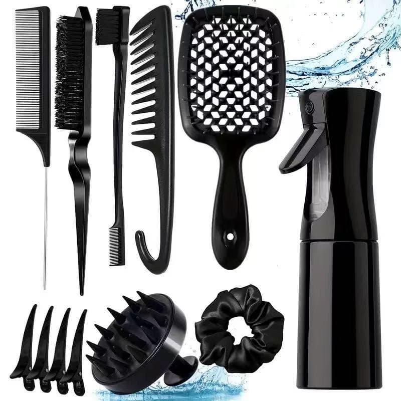 Kit 12 Peças Salão Beleza Escovas E Pentes Cacheados