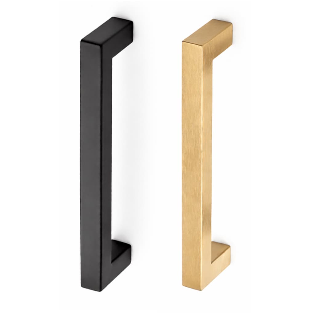 Puxador de Gaveta Móveis Armário Quadrado Dourado ou Preto Fosco Aço Inox