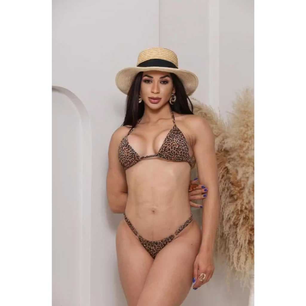 Biquíni Cortininha Supléx Premium Sem Bojo Regulagem Lateral Moda Gringa, Biquíni Fita Feminino Regulável  Praia