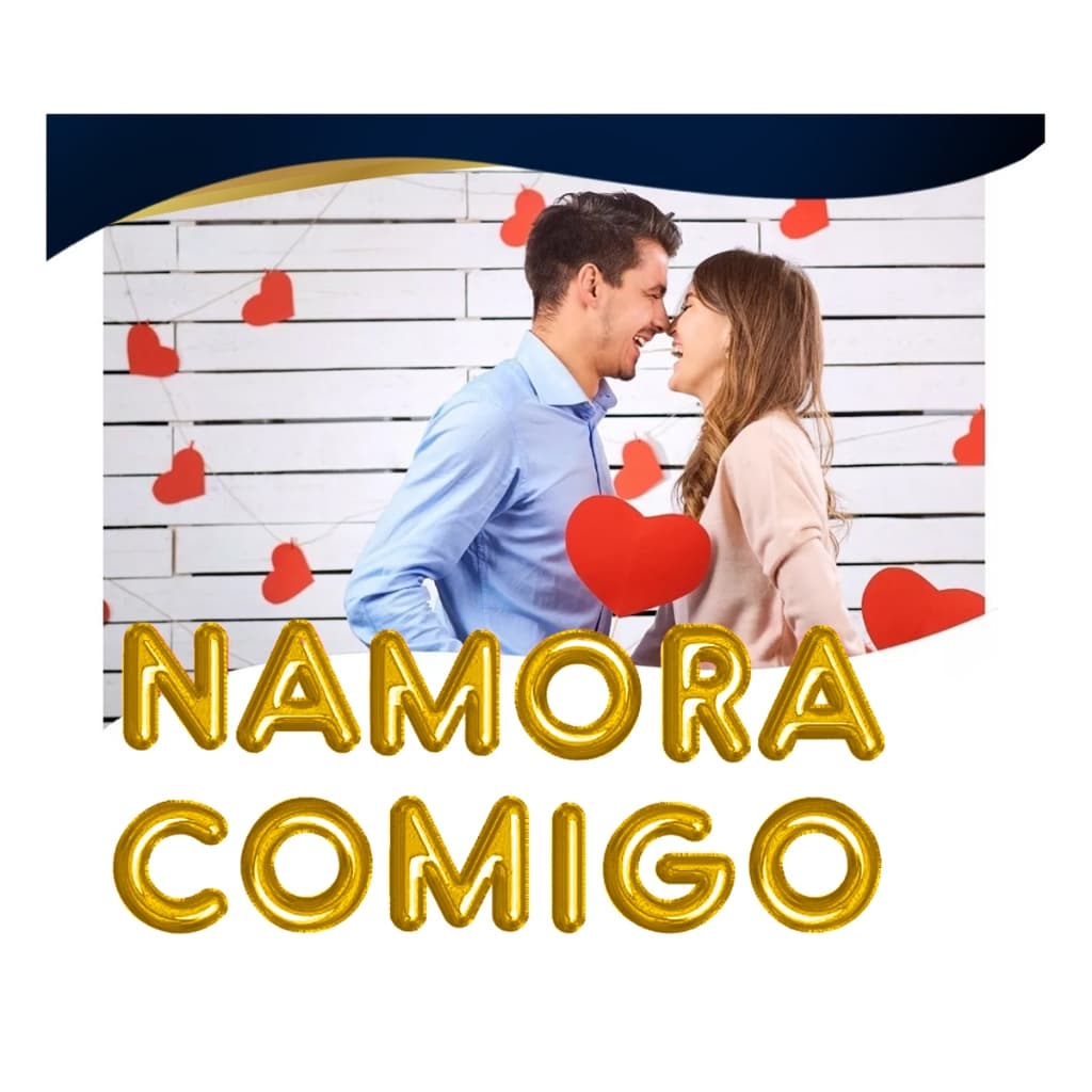 Frase Dia dos Namorados Balão Metalizado Decoracao Amor Te amo Namora Comigo Casa Comigo