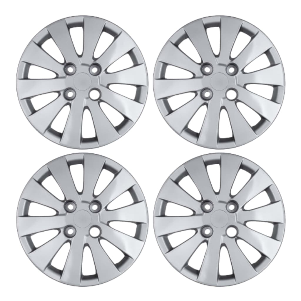 Jogo 4 Calota Hb20 Aro 14 Hyundai 2013 2014 2015 2016 Cubo Baixo Antiperda Prata Hatch Sedan