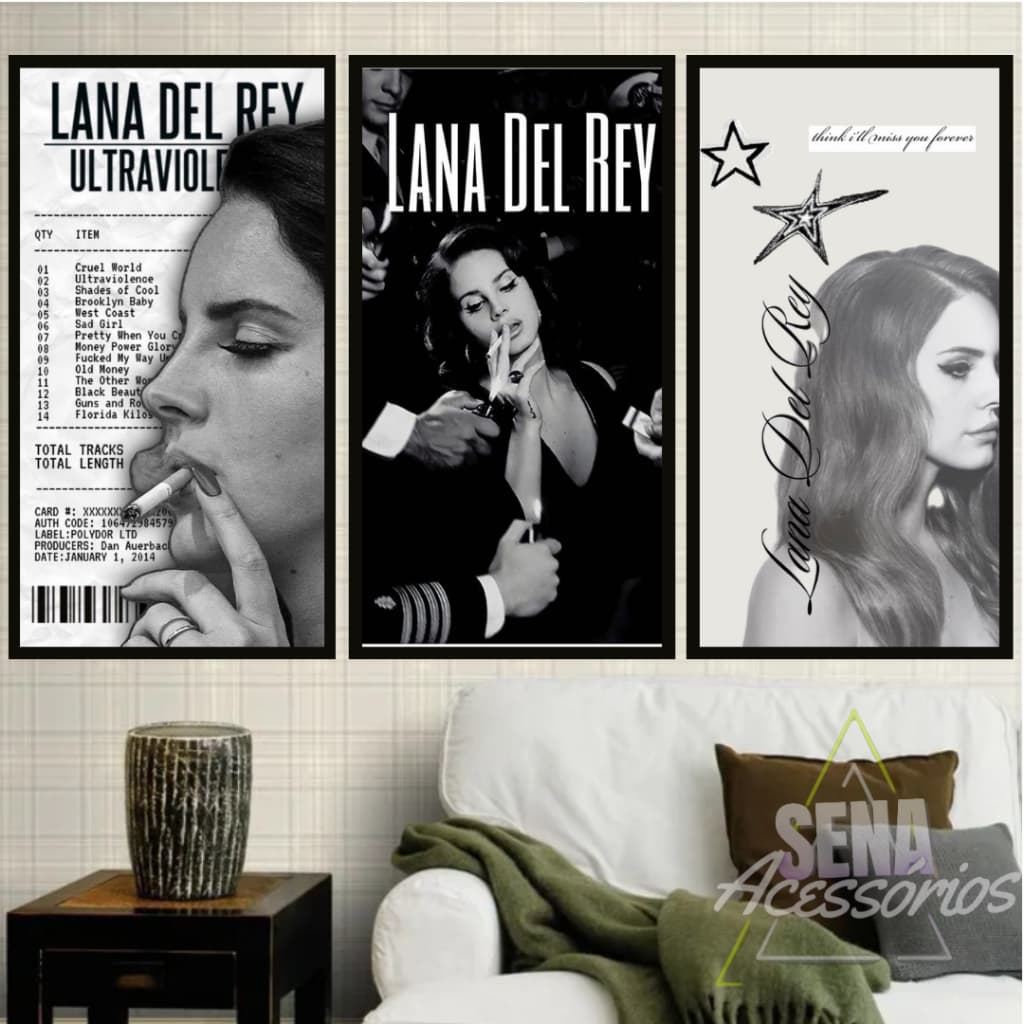 Kit Quadro Decorativo Lana Del Rey Personalizado Único Música Artista Album Exclusivo