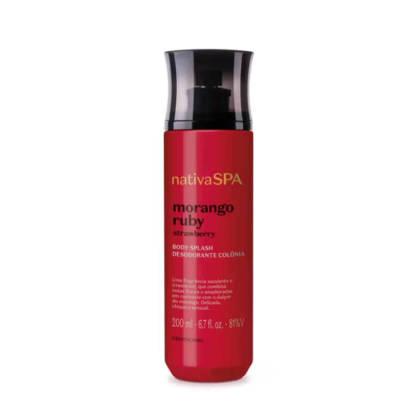 Body Splash Desodorante Colônia Nativa SPA Morango Ruby 200ml