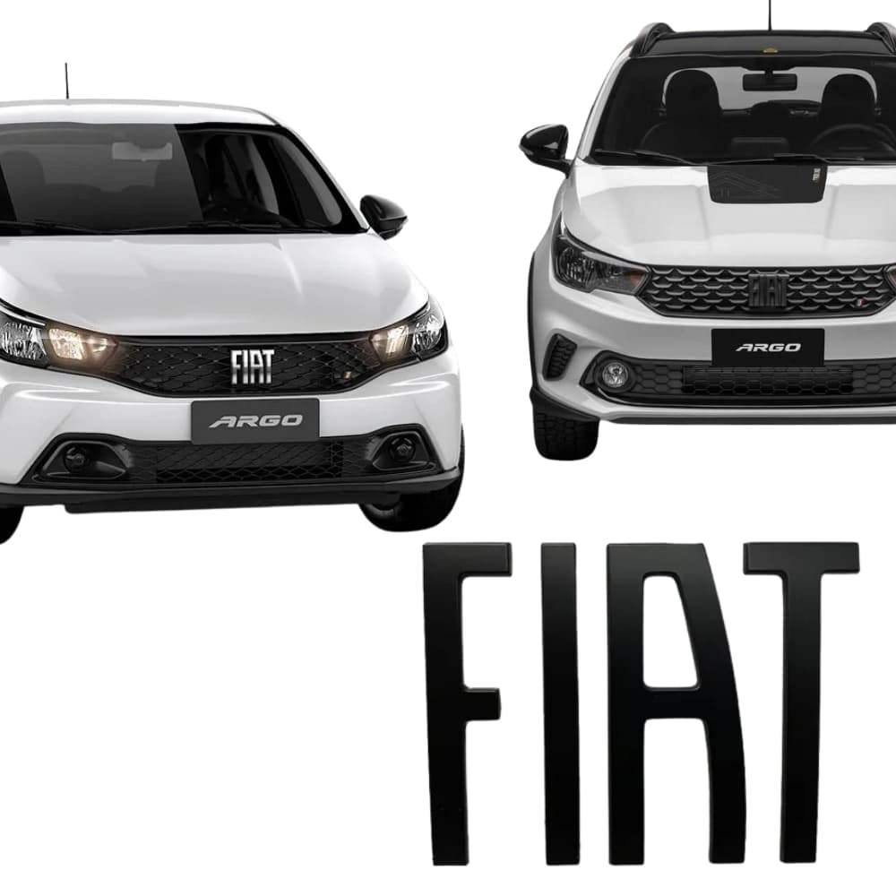 Emblema Dianteiro Grade Letreiro Preto Fiat Argo Original 2021 2022 2023 2024 2025
