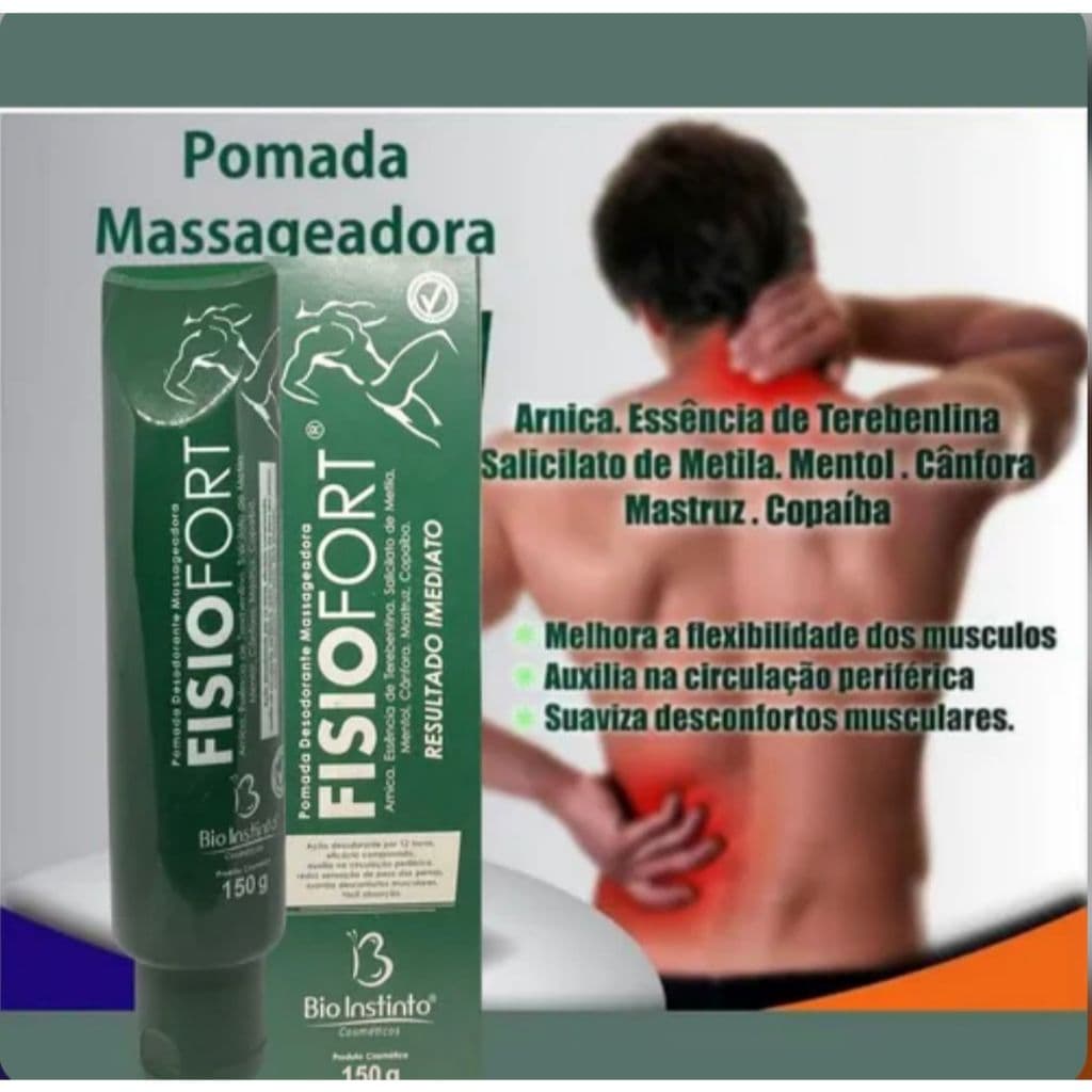 Pomada Fisiofort Verde 150g Original Bio Instinto | Alívio Imediato para Dores Musculares, Lombar e Articulações