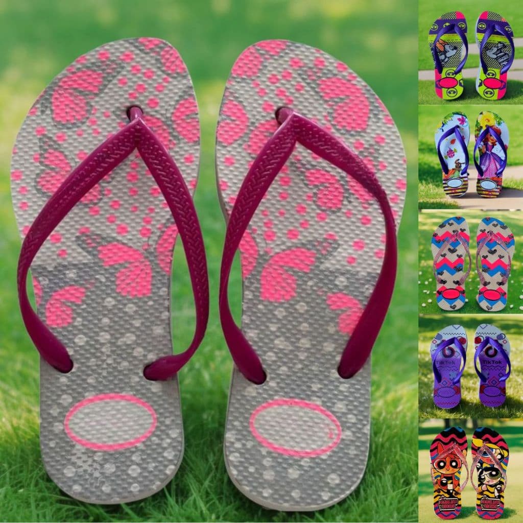 Chinelo Infantil Menina Personagens Sandália Feminina Teen Macia Confortável Antiderrapante
