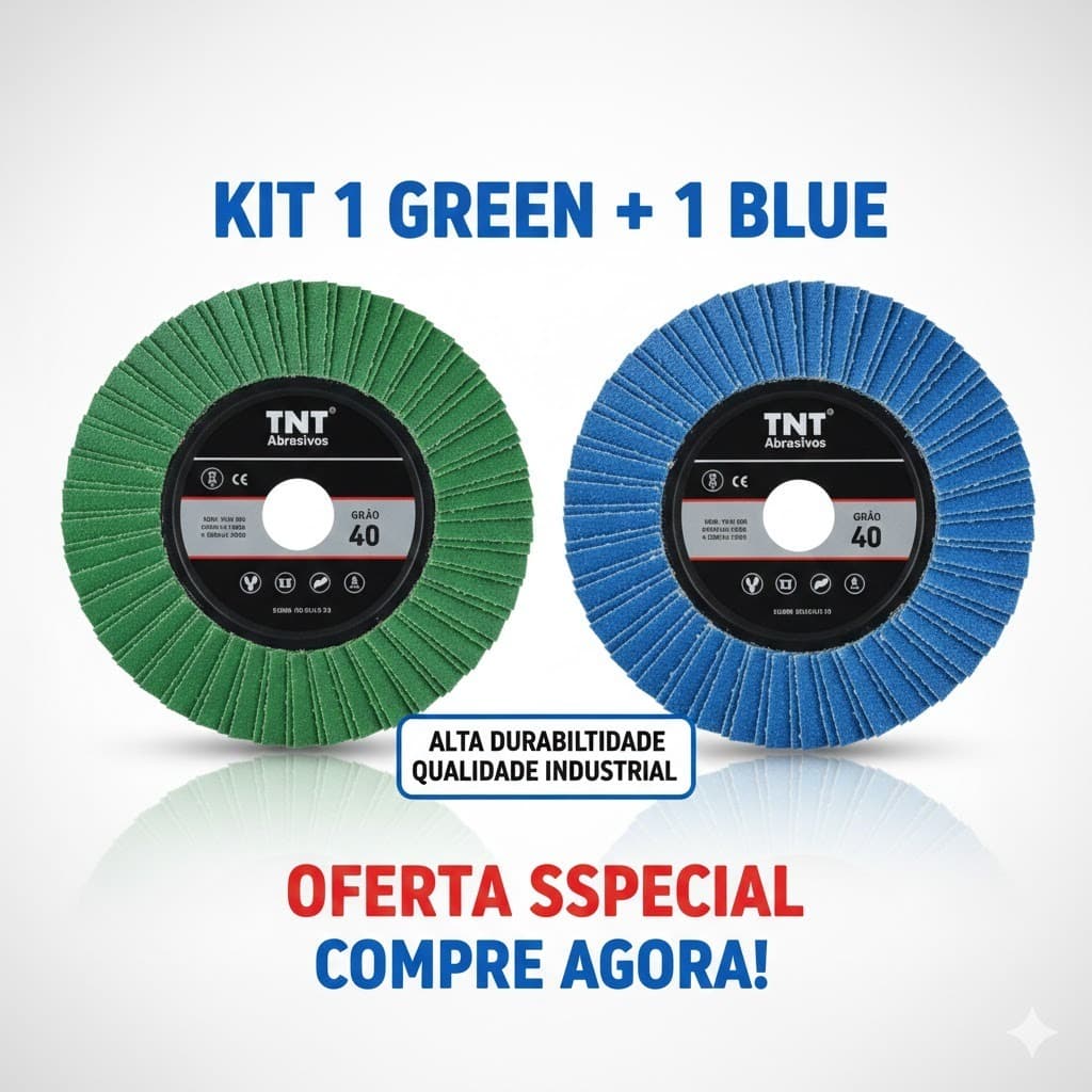 kit 1 Disco Flap Green e 1 Disco Flap  blue 4.1/2 80 Tnt