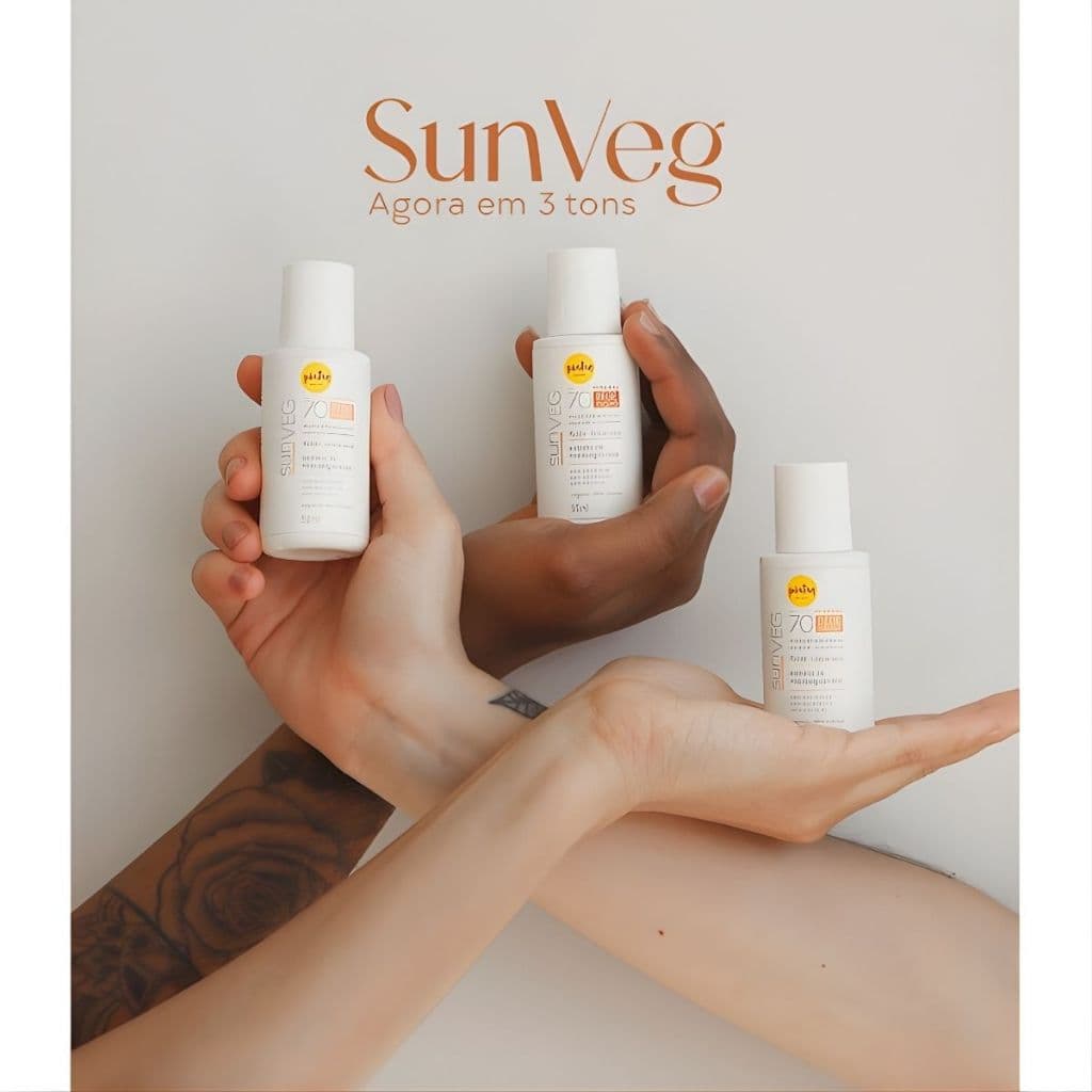 Protetor Solar Facial Natural Mineral Sunveg Com Cor Fps70 Vegano Alta Proteção UVA/UVB