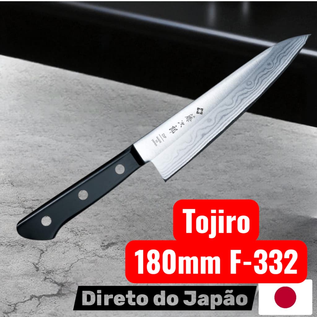 Tojiro gyuto 180mm F-332 Faca de chef de dois gumes de fabricação japonesa, aço DP Kasumi-Nagashi