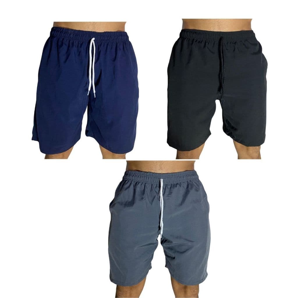 kit 3 bermudas masculina short calção para corrida academia caminha dia a dia práticas esportivas